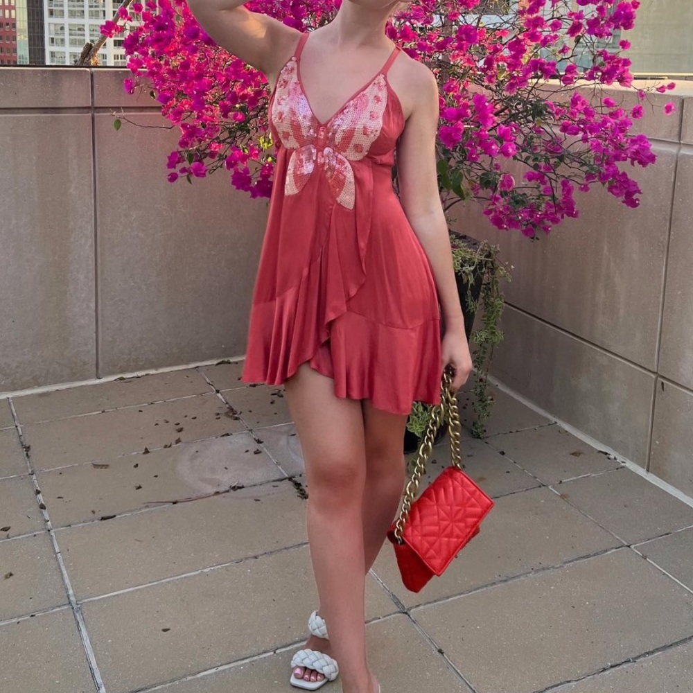Free People Sequin Butterfly Dress